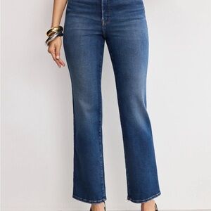 Good American Dark Blue Straight Leg Jeans